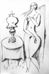 1951 Dame mit Petroleumlampe